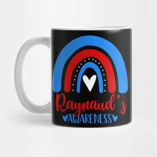 we wear Red White Blue rainbow awsewome Raynauds Awareness Mug